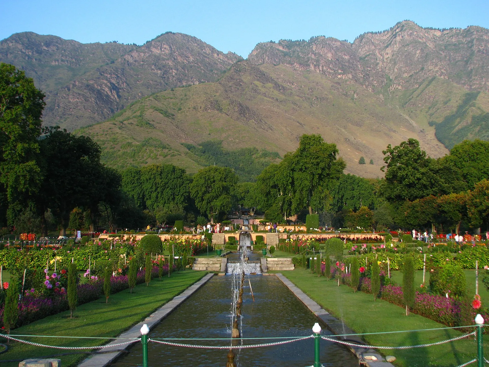 Terraced fountains of Nishat Bagh Mughal garden